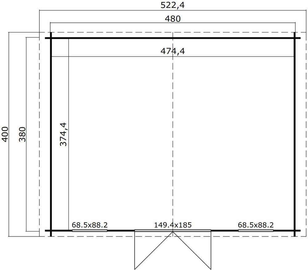 Attefallhaus Uno 380 - 18,24 m² Attefallhaus Uno 380 - 18,24 m²