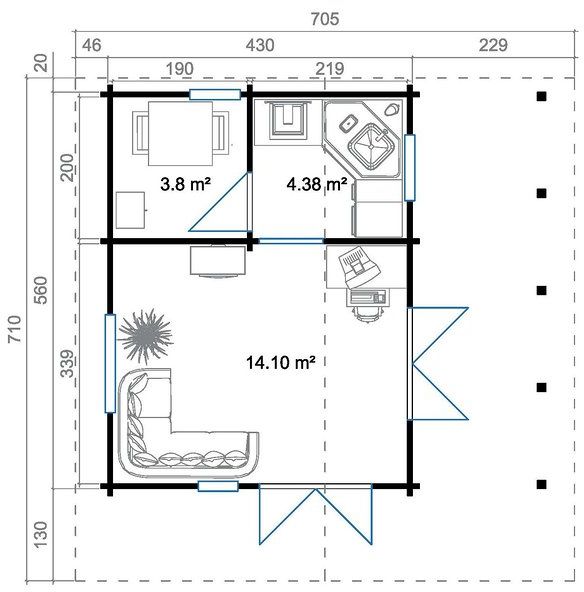 Fritidshus Helga - 36,5 m