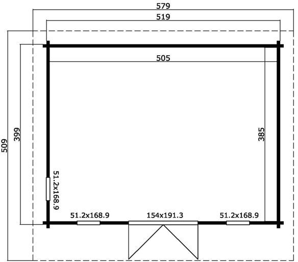 Attefallshus Kjell E - 20,5 m² Attefallshus Kjell E - 20,5 m²
