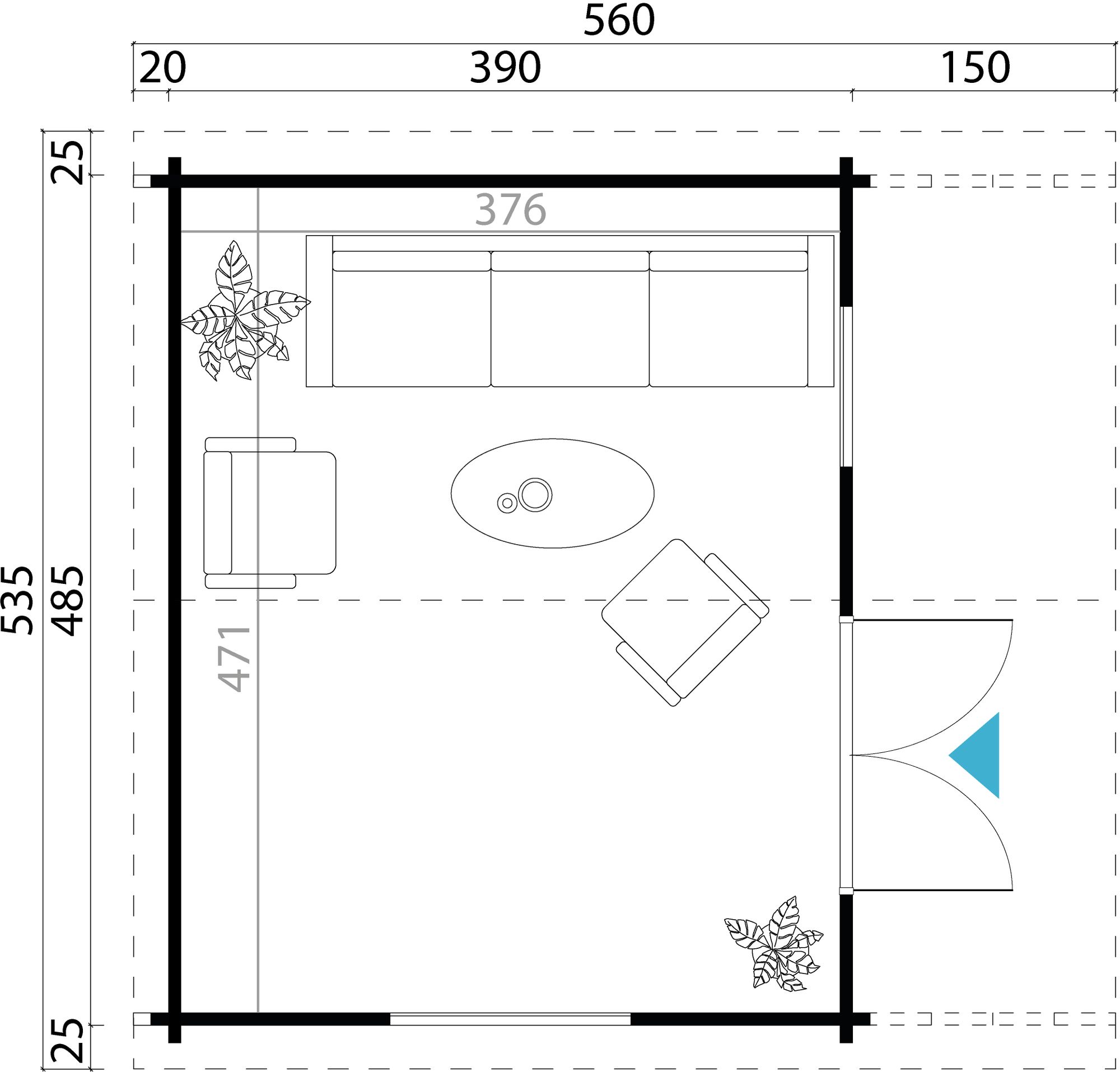 Attefallshus Bodil C - 20,7 m