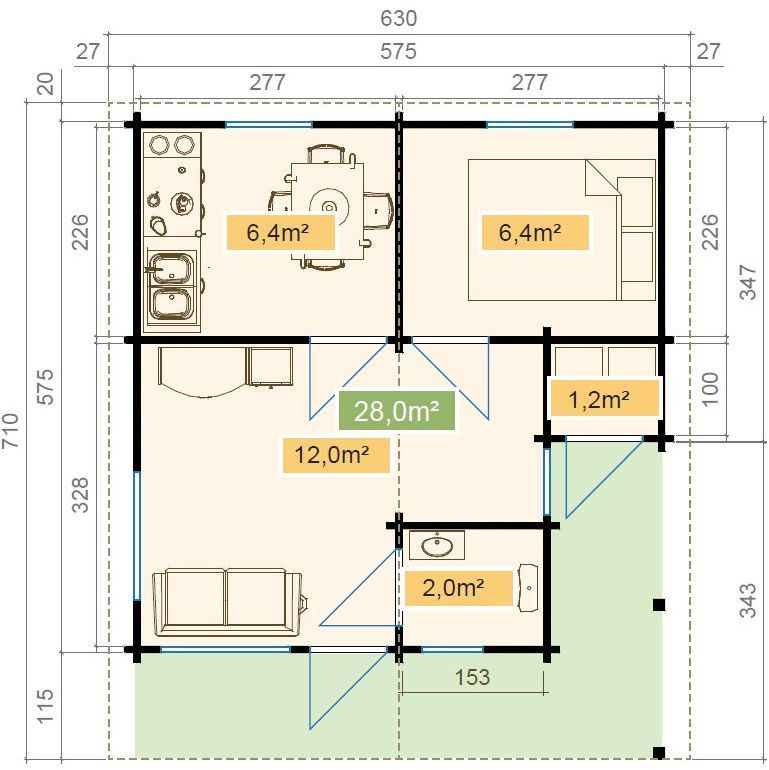 Fritidshus Jonas - 40,8 m² Fritidshus Jonas - 40,8 m²