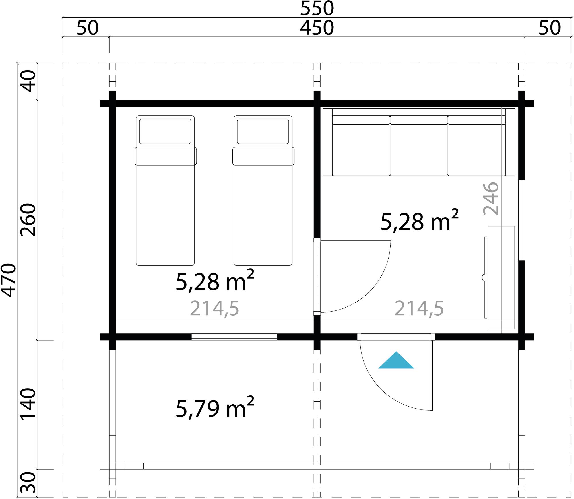 Friggebod Teresa B - 13,1 m² Friggebod Teresa B - 13,1 m²