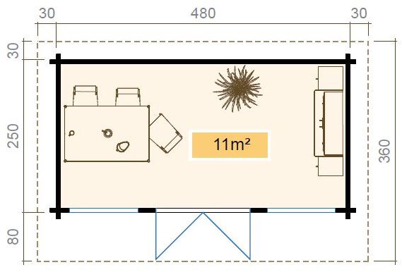Friggebod Cornelis - 13,5 m² Friggebod Cornelis - 13,5 m²