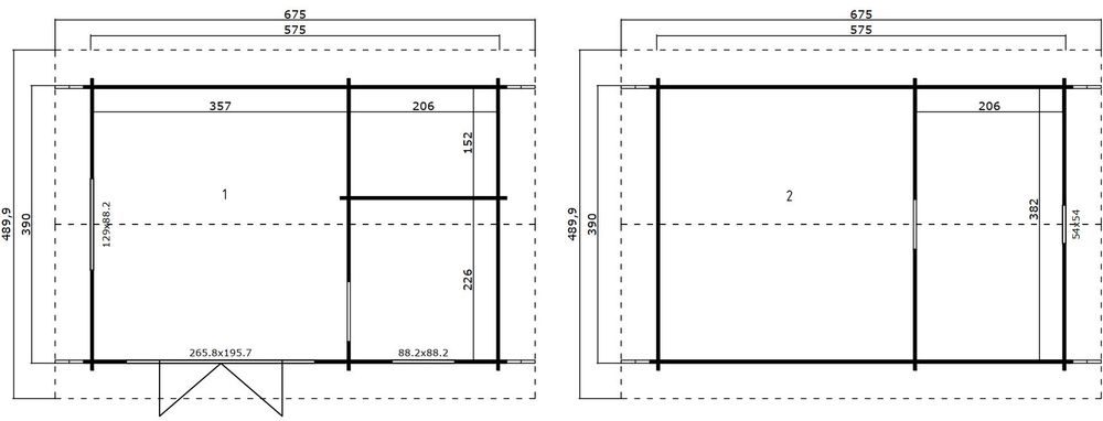 Attefallhaus Lina B .V1 - 22,4 m² Attefallhaus Lina B .V1 - 22,4 m²