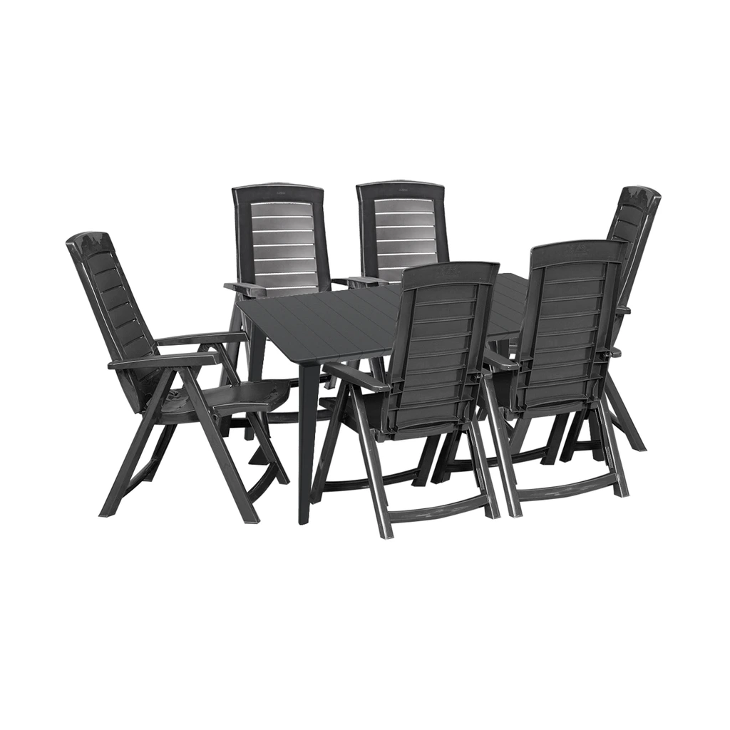 Plastmøbelgruppe Jardin Graphite - 6 stole
