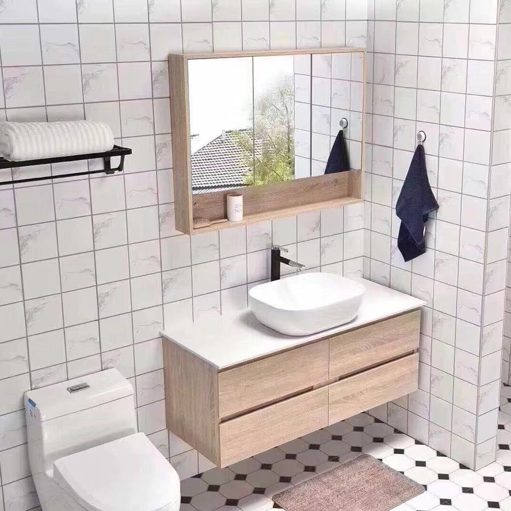 Badrumsmöbler Budapest - Ljus träimitation Badrumsmöbler Budapest - Ljus träimitation