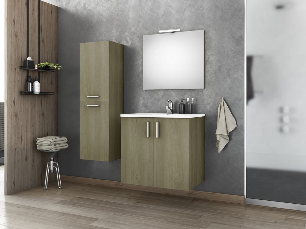 Badrumsm�bler Ionian 65 - Sandf�rgat med spegel och sidosk�p