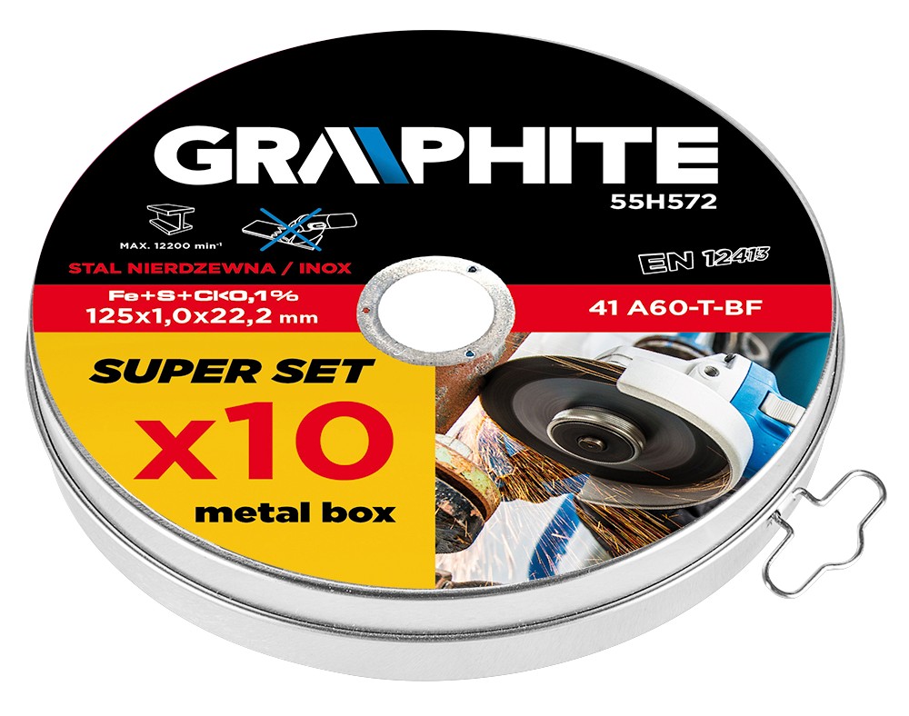 Kapskiva, INOX 125 x 1.0 x 22.2 mm - 10 delar Kapskiva, INOX 125 x 1.0 x 22.2 mm - 10 delar