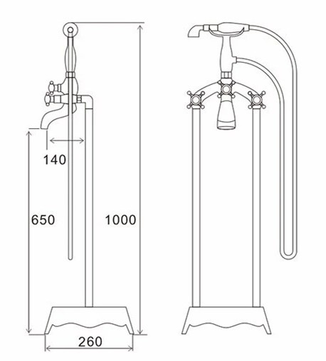 Fristående badkarsblandare Fristående badkarsblandare