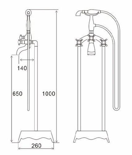 Fristående badkarsblandare Fristående badkarsblandare