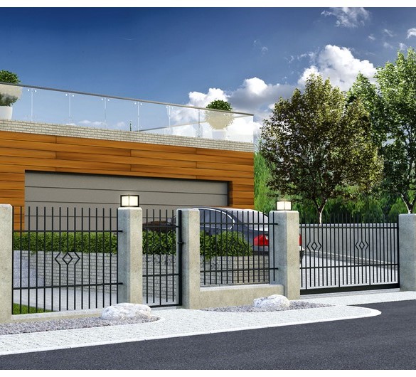 Staket Modern 2 - Trdgrdsstaket med smidesknsla