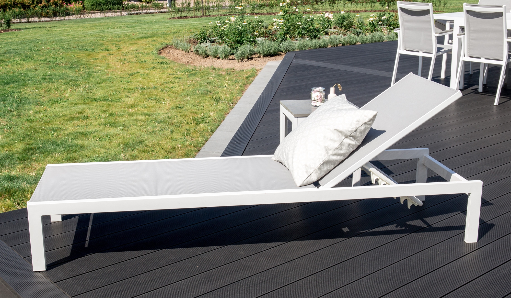 Copacabana solbädd - Vit/grå Copacabana solbädd - Vit/grå