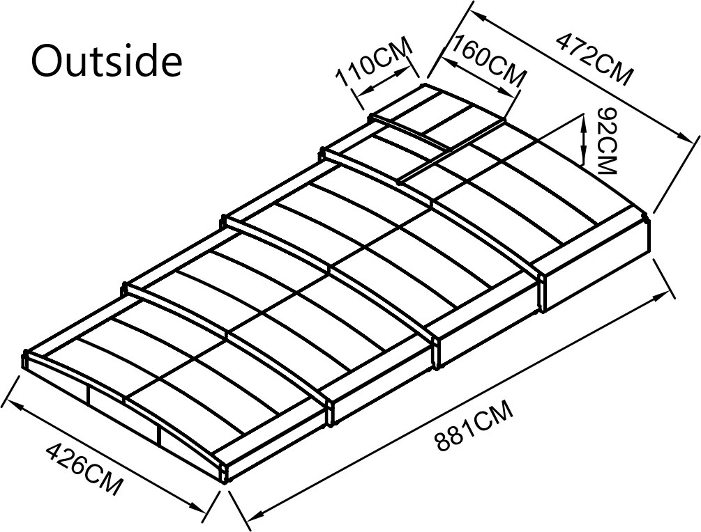 Tak till pool - 4x8 m Tak till pool - 4x8 m