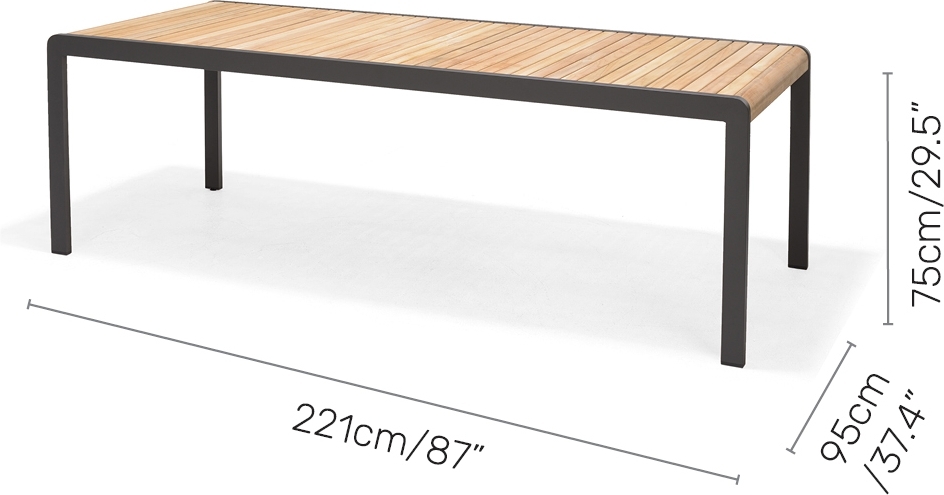 Lifestyle Garden utegrupp Amber med bord 220 cm och 6 st stolar stapelbara - Teak / Aluminium Lifestyle Garden utegrupp Amber med bord 220 cm och 6 st stolar stapelbara - Teak / Aluminium