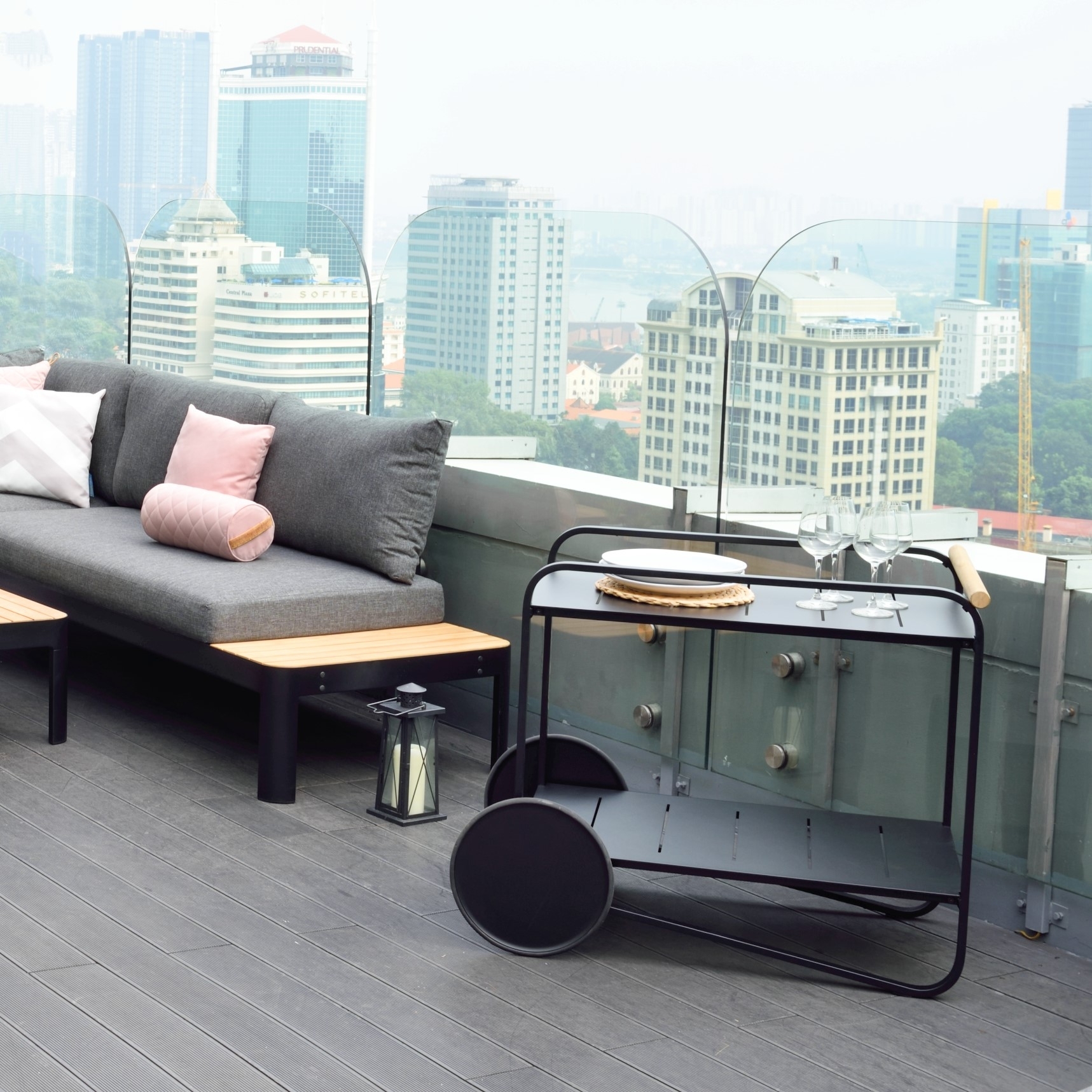 Lifestyle Garden Portals - Serveringsvagn svart / Teak