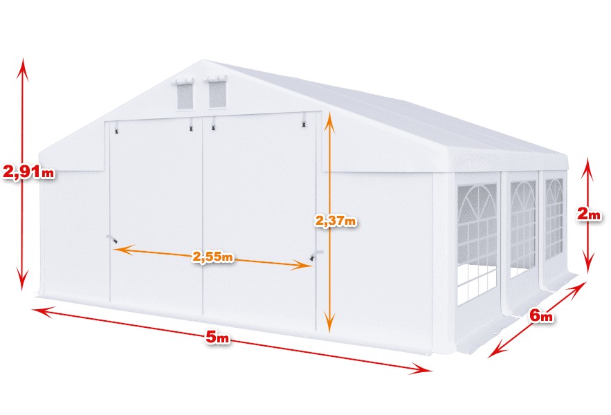Partytält i PVC - 5 x 6 m Partytält i PVC - 5 x 6 m