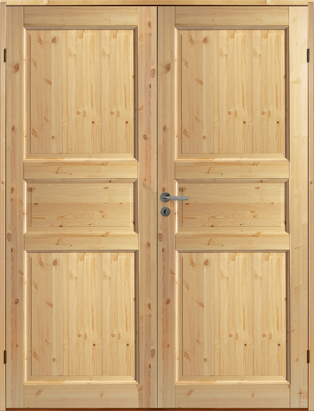 Parinnerdrr Kungsholmen - furu + Handtagskit - Blankt