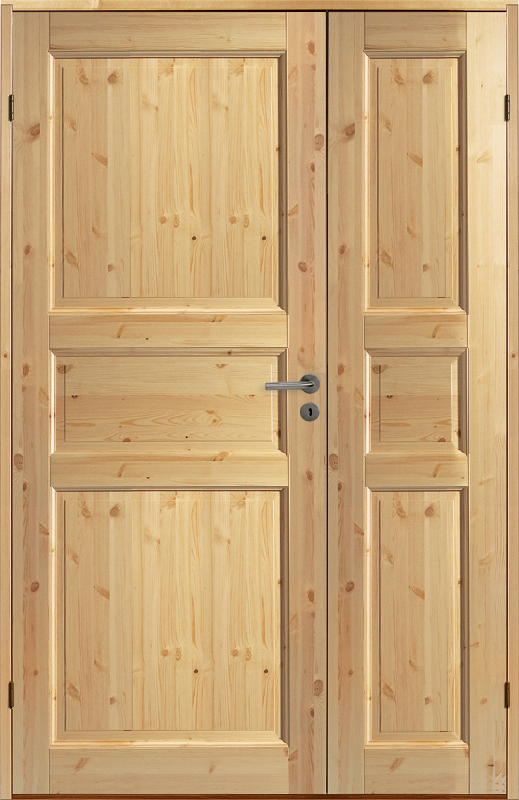 Innerdrr Kungsholmen - furu + Handtagskit - Blankt