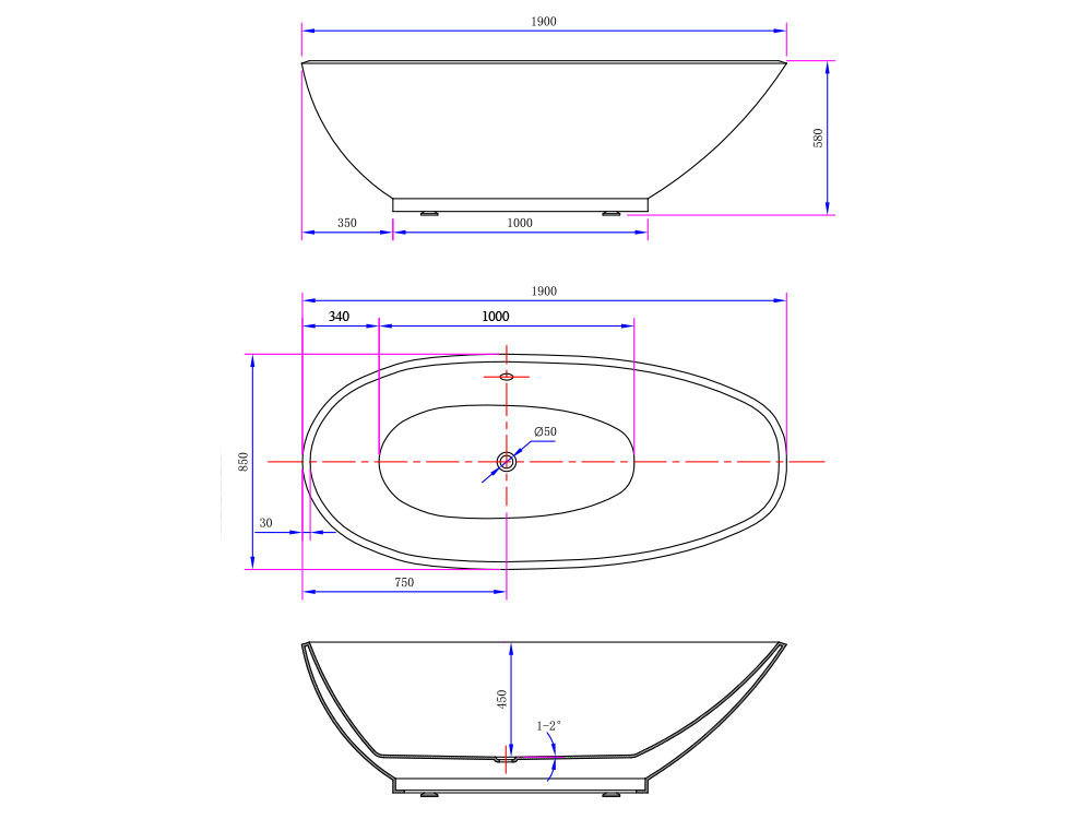 Badkar Afrodite - Vit