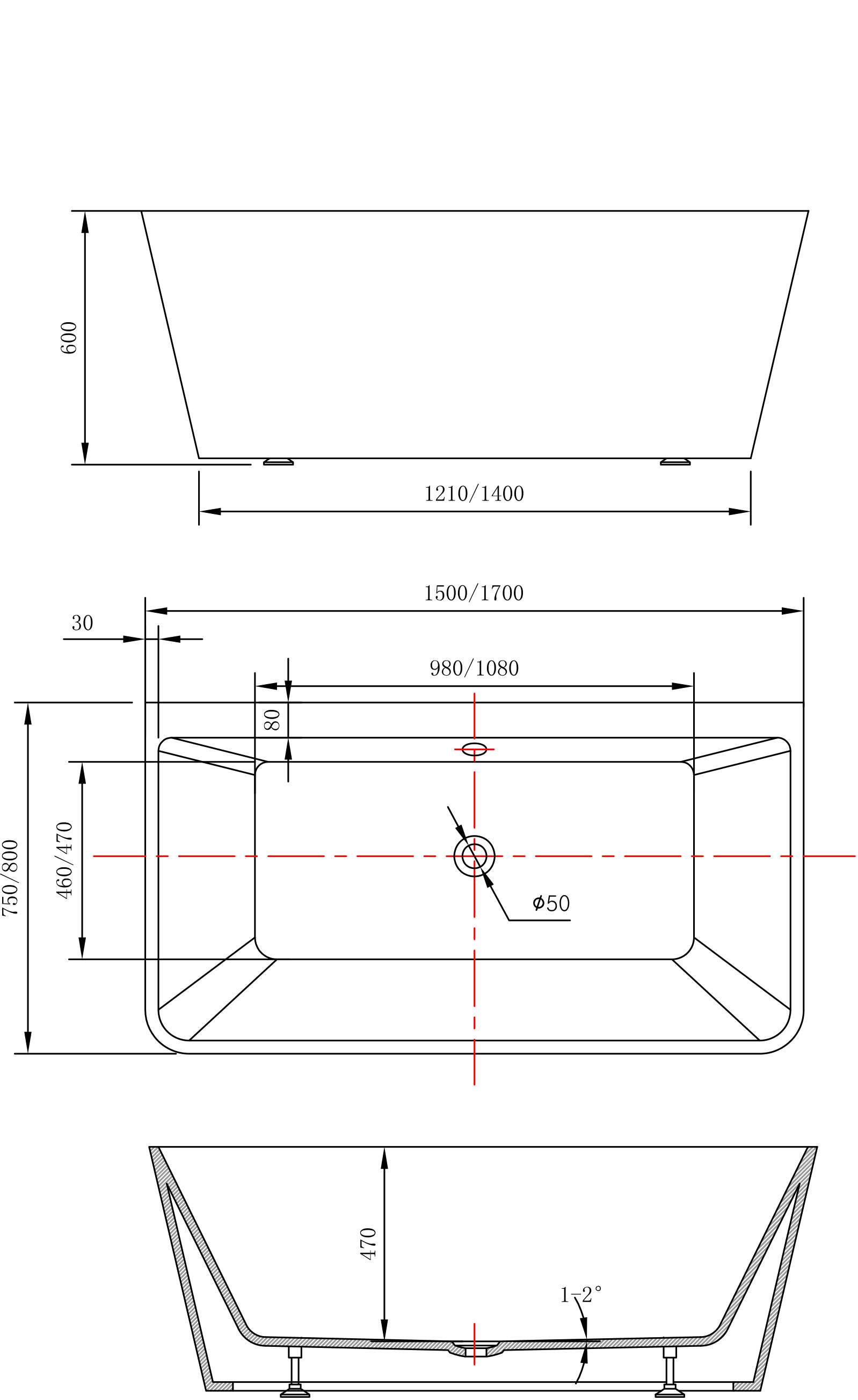 Badkar Eufrosyne - Vit