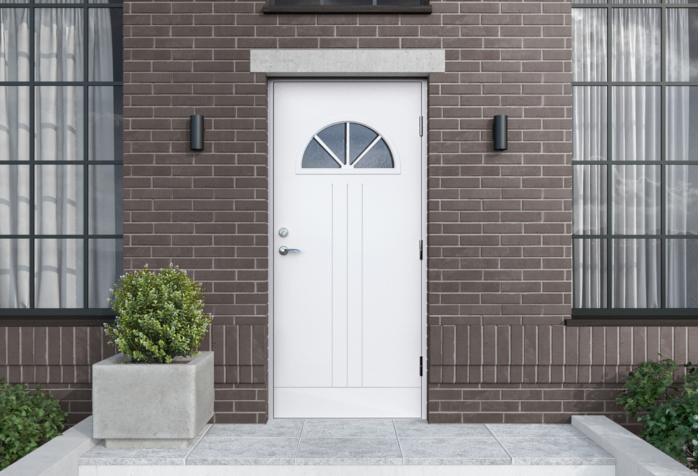 Ytterd�rr Carina - med halvm�ne f�nster + Karmhylsor