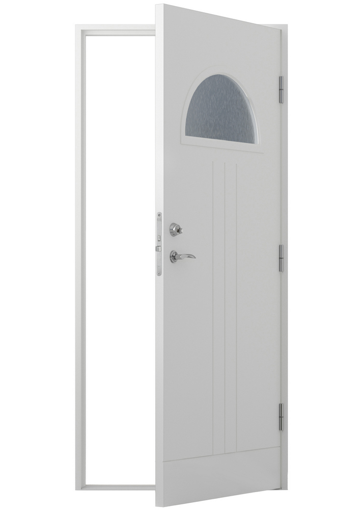 Ytterdörr Carina - med halvmånefönster + Karmhylsor Ytterdörr Carina - med halvmånefönster + Karmhylsor