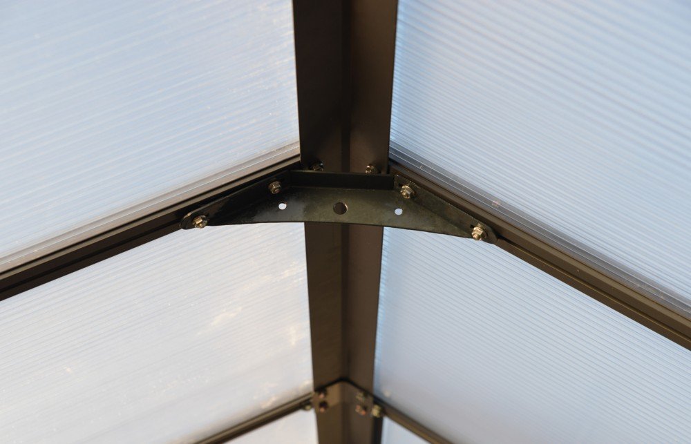 Växthus Glory 8,9 m² - Antracitgrå + Växthusbord Växthus Glory 8,9 m² - Antracitgrå + Växthusbord