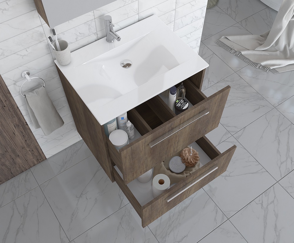 Badrumsmöbler Puro - Mörk träimitation Badrumsmöbler Puro - Mörk träimitation