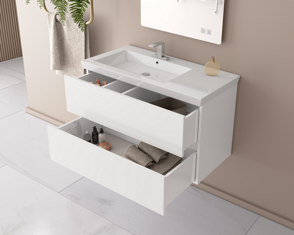 Badrumsmbler Luxus 100 cm - Vit