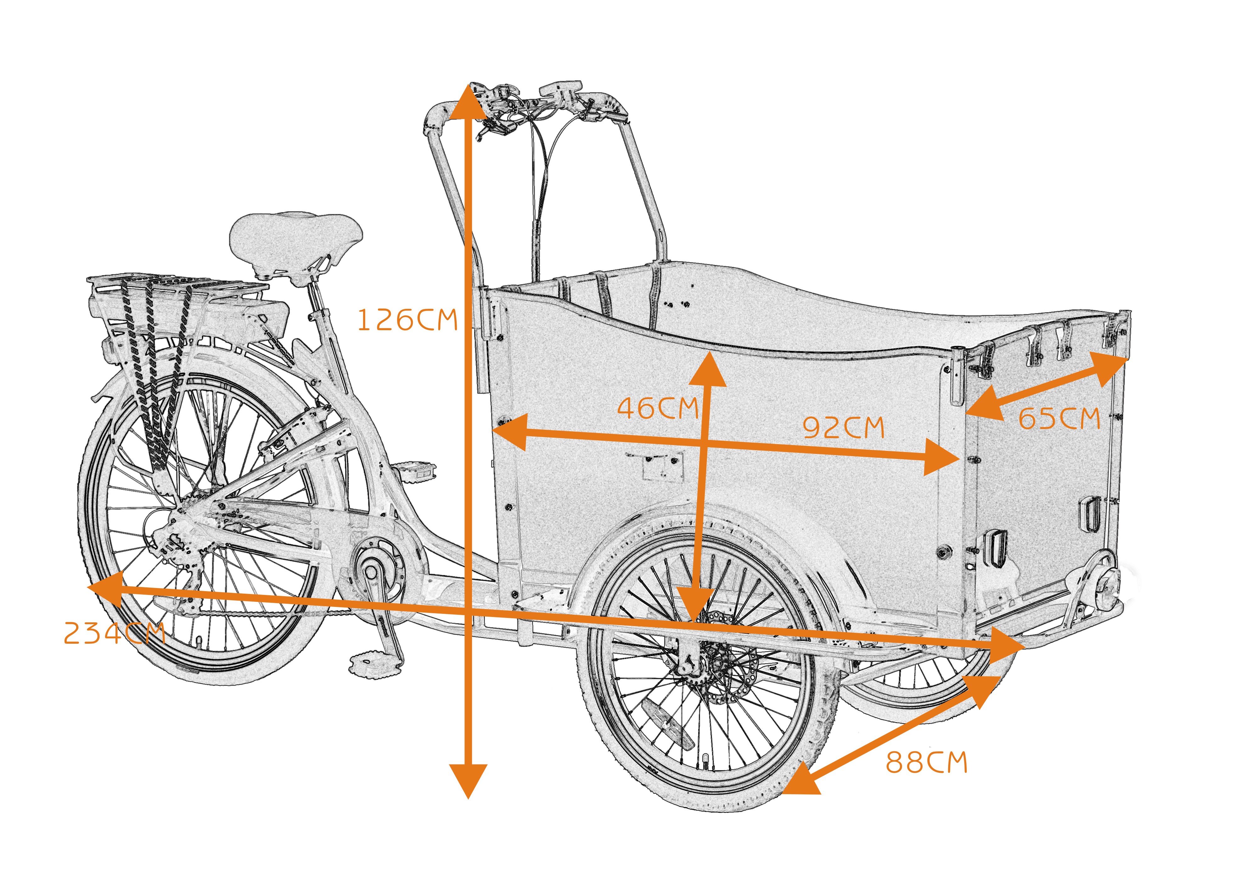 Eldriven Lådcykel med svart låda + Reflexsele Eldriven Lådcykel med svart låda + Reflexsele