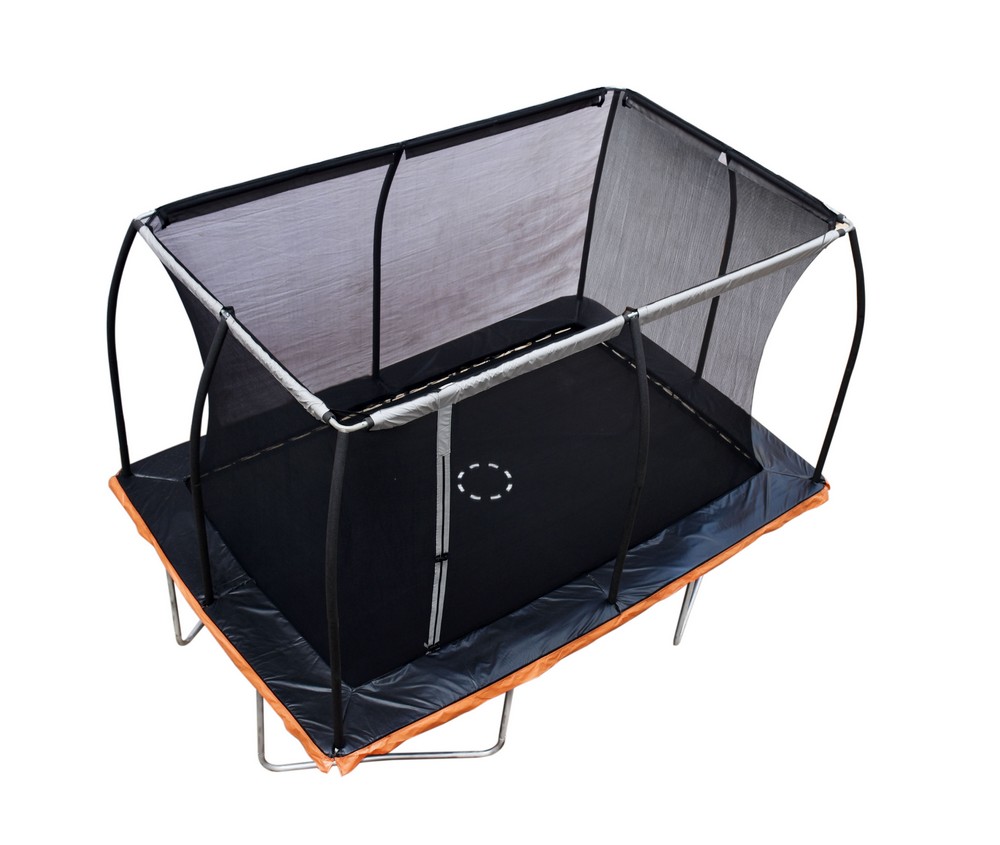 Rektangulr studsmatta med skyddsnt + Stege till studsmatta