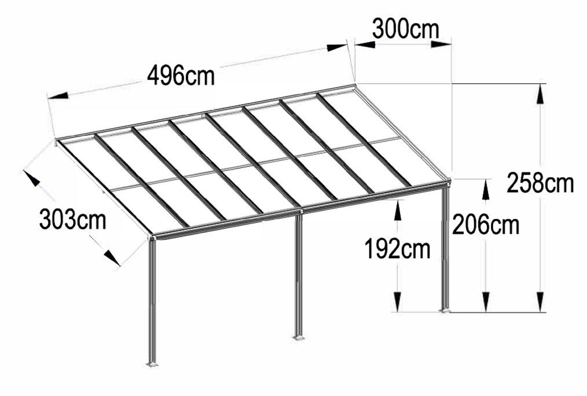 Altantak Jim - Grå - 300 x 495 cm Altantak Jim - Grå - 300 x 495 cm