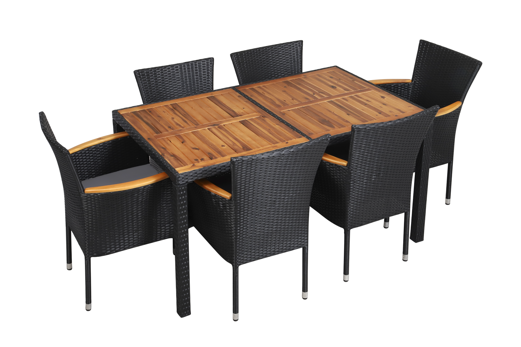 Texas utefåtölj - Svart/akacia Texas utefåtölj - Svart/akacia