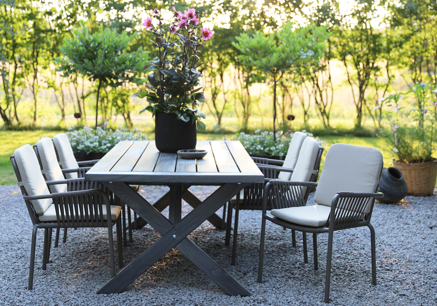 Oxford - Utemöbelgrupp 220 cm Grå/Beige Oxford - Utemöbelgrupp 220 cm Grå/Beige