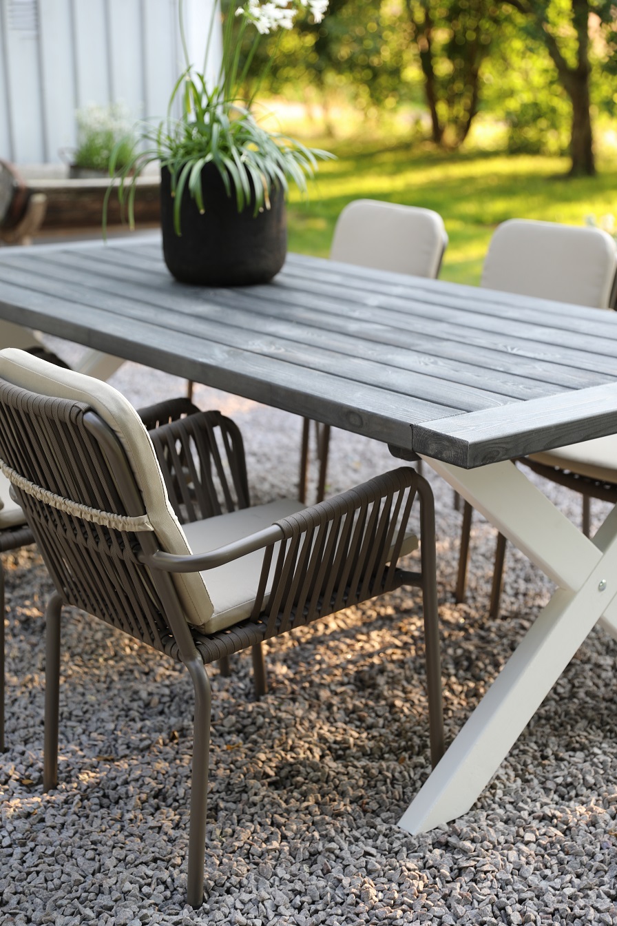 Oxford - Utemöbelgrupp 220 cm Grå/Vit Oxford - Utemöbelgrupp 220 cm Grå/Vit