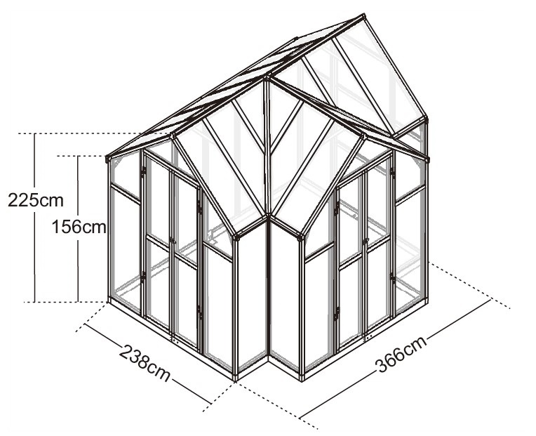Växthus Hyperion 10,2 m² - Svart + Växthusrengöring Växthus Hyperion 10,2 m² - Svart + Växthusrengöring