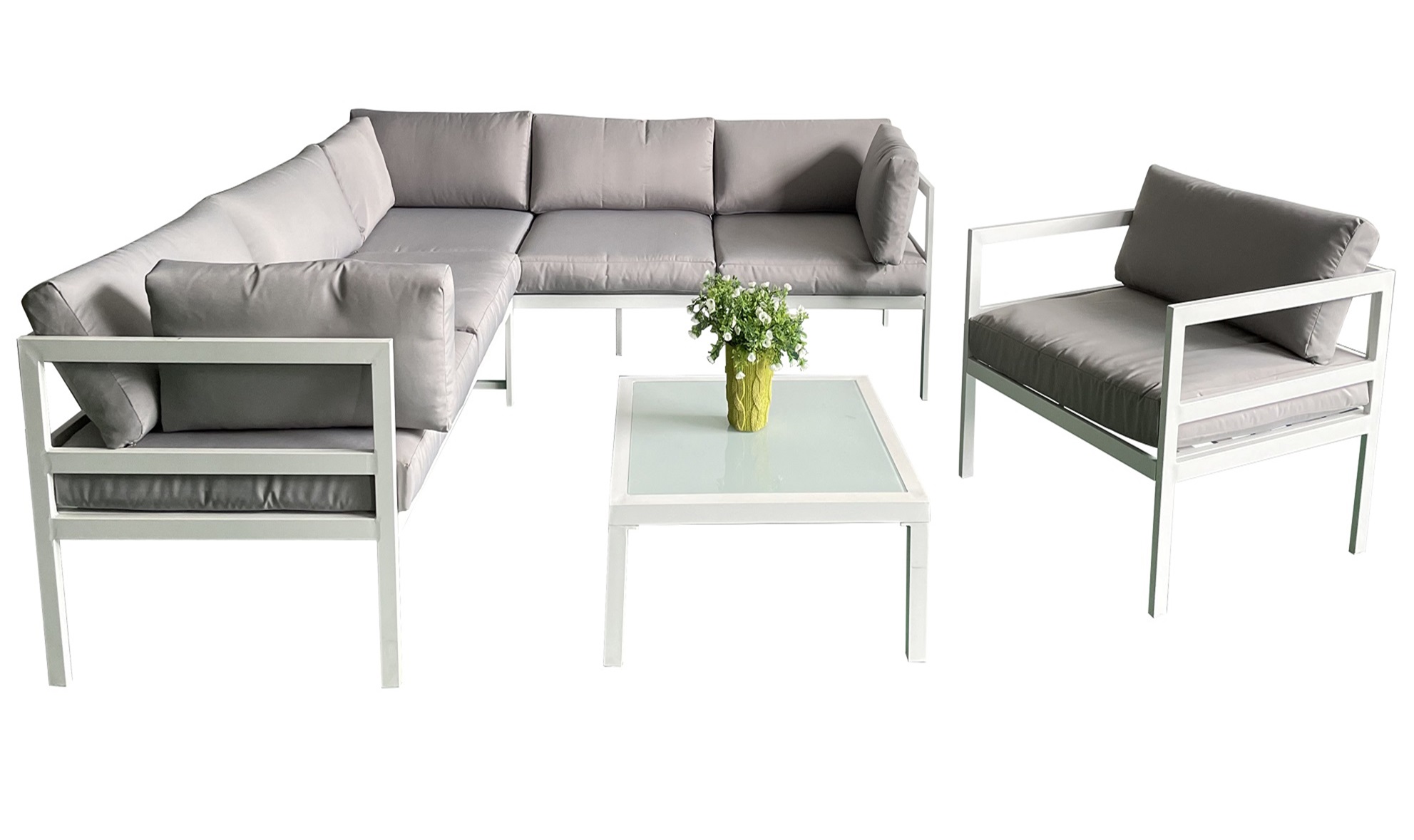 Svante - Utembelgrupp i vit aluminium