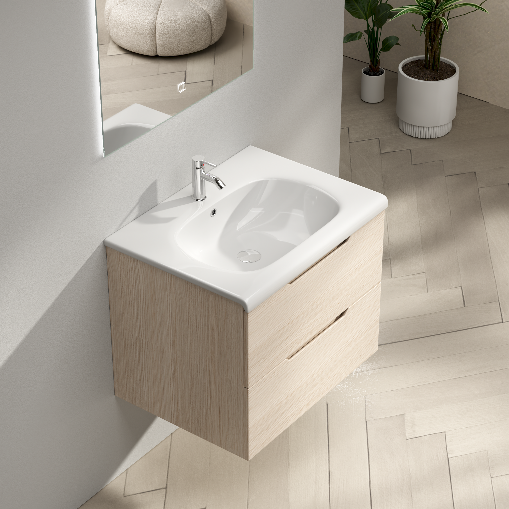 Badrumsmbler Vega 60 cm - Ljus trimitation