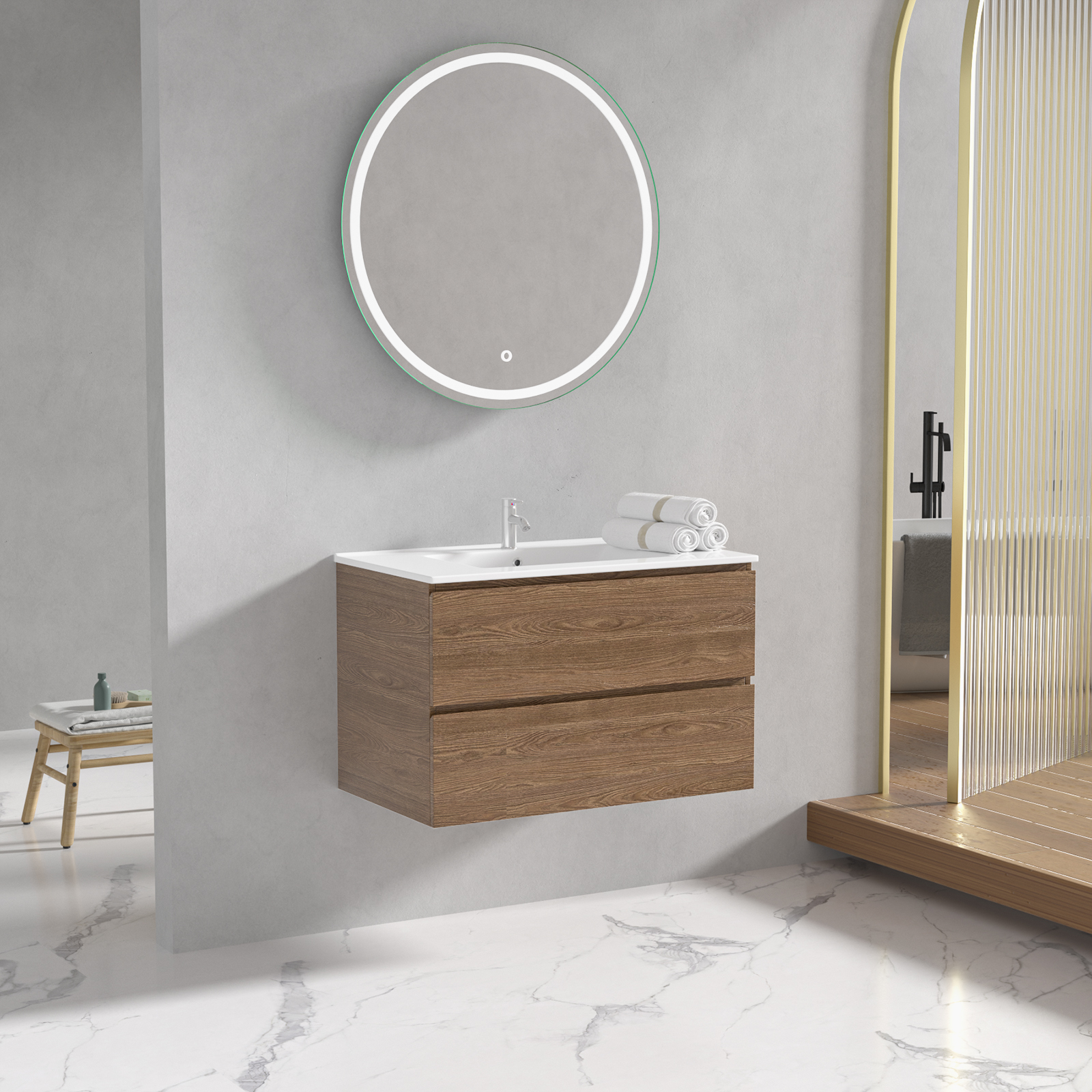 Badrumsmöbler Milan 80 cm - Valnöt Badrumsmöbler Milan 80 cm - Valnöt