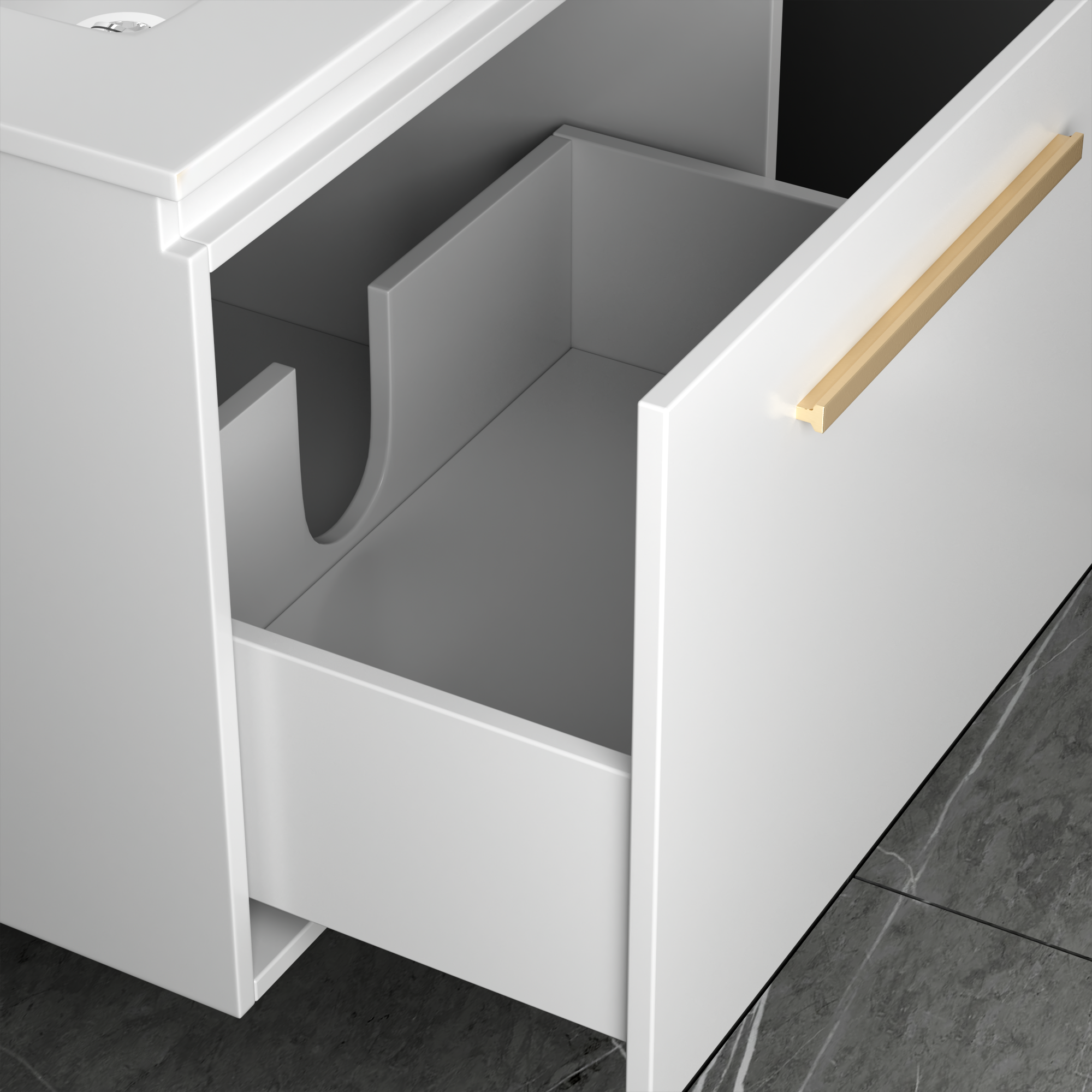 Badezimmermöbel Nova 60 cm - Weiß & Messing Badezimmermöbel Nova 60 cm - Weiß & Messing