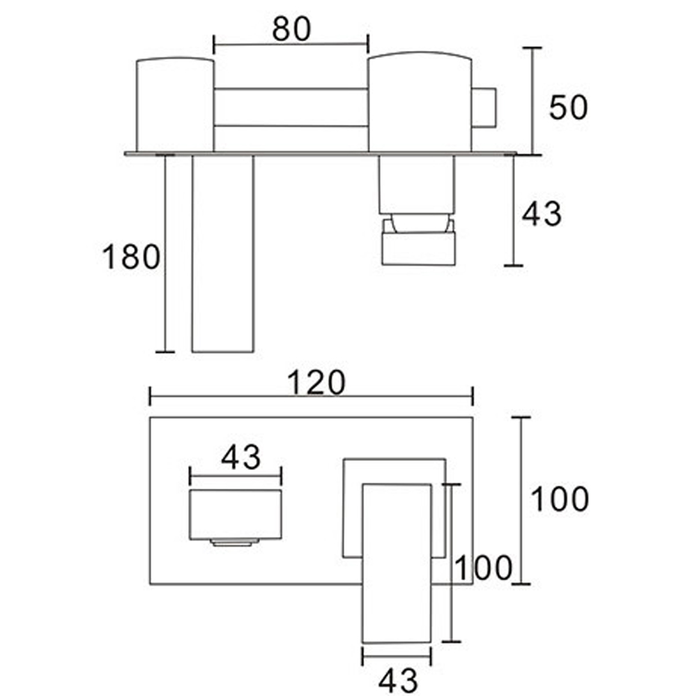 Vggmonterad tvttstllsblandare Tulip - Krom