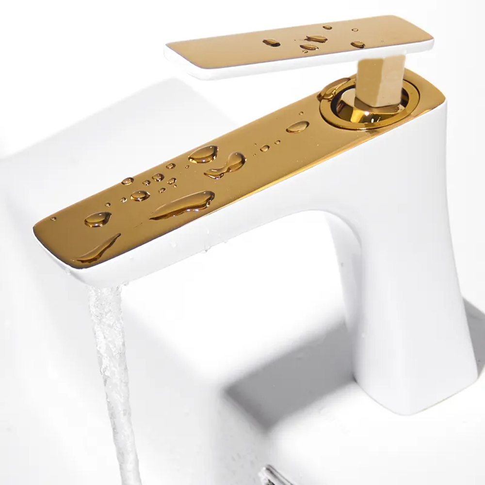 Tvättställblandare - Peony | Vit/guld Tvättställblandare - Peony | Vit/guld