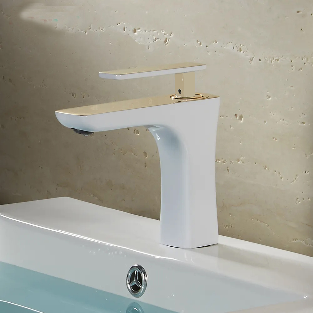 Tvättställblandare - Peony | Vit/guld Tvättställblandare - Peony | Vit/guld