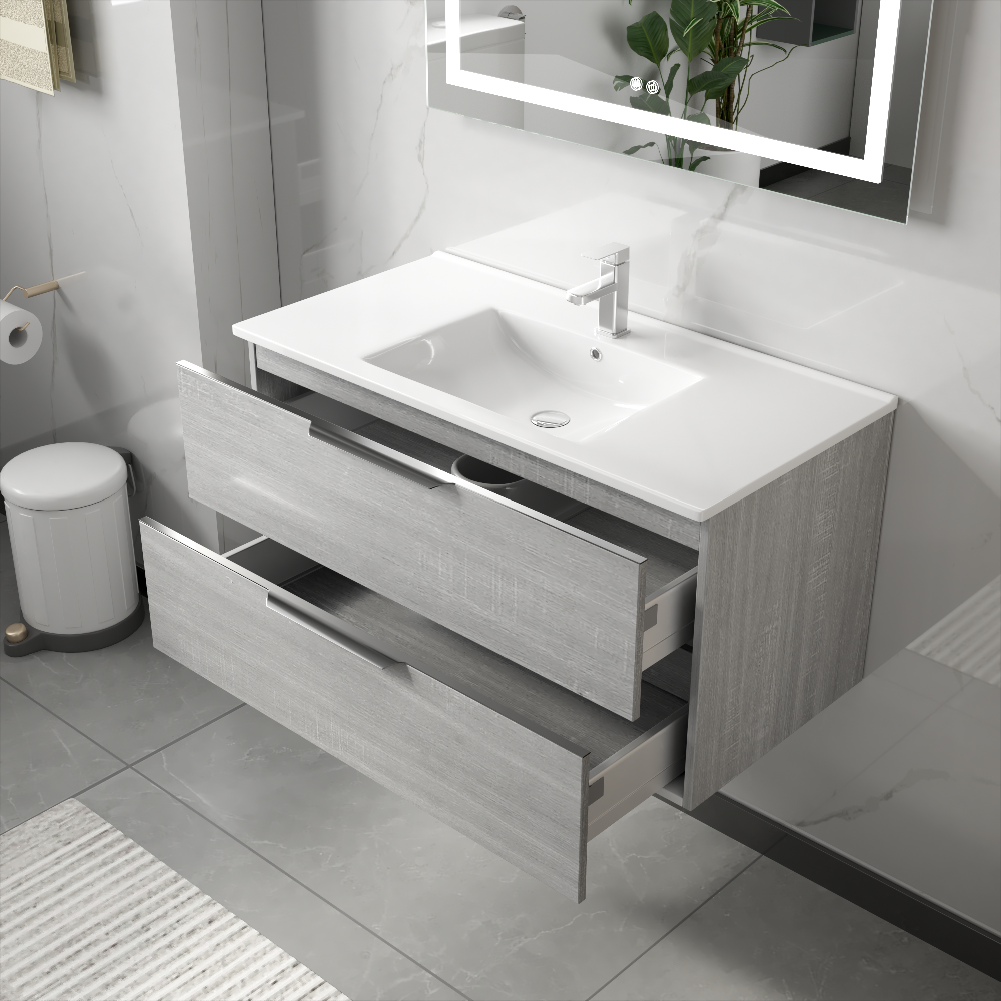 Badezimmermöbel London 80 cm - Betongrau Badezimmermöbel London 80 cm - Betongrau