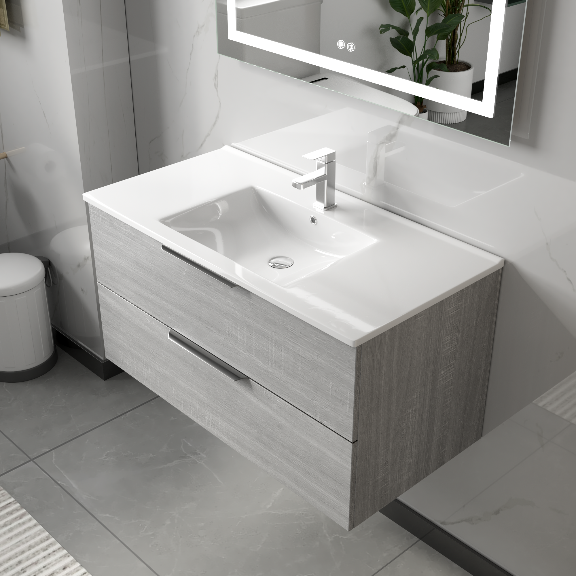 Badezimmermöbel London 80 cm - Betongrau Badezimmermöbel London 80 cm - Betongrau