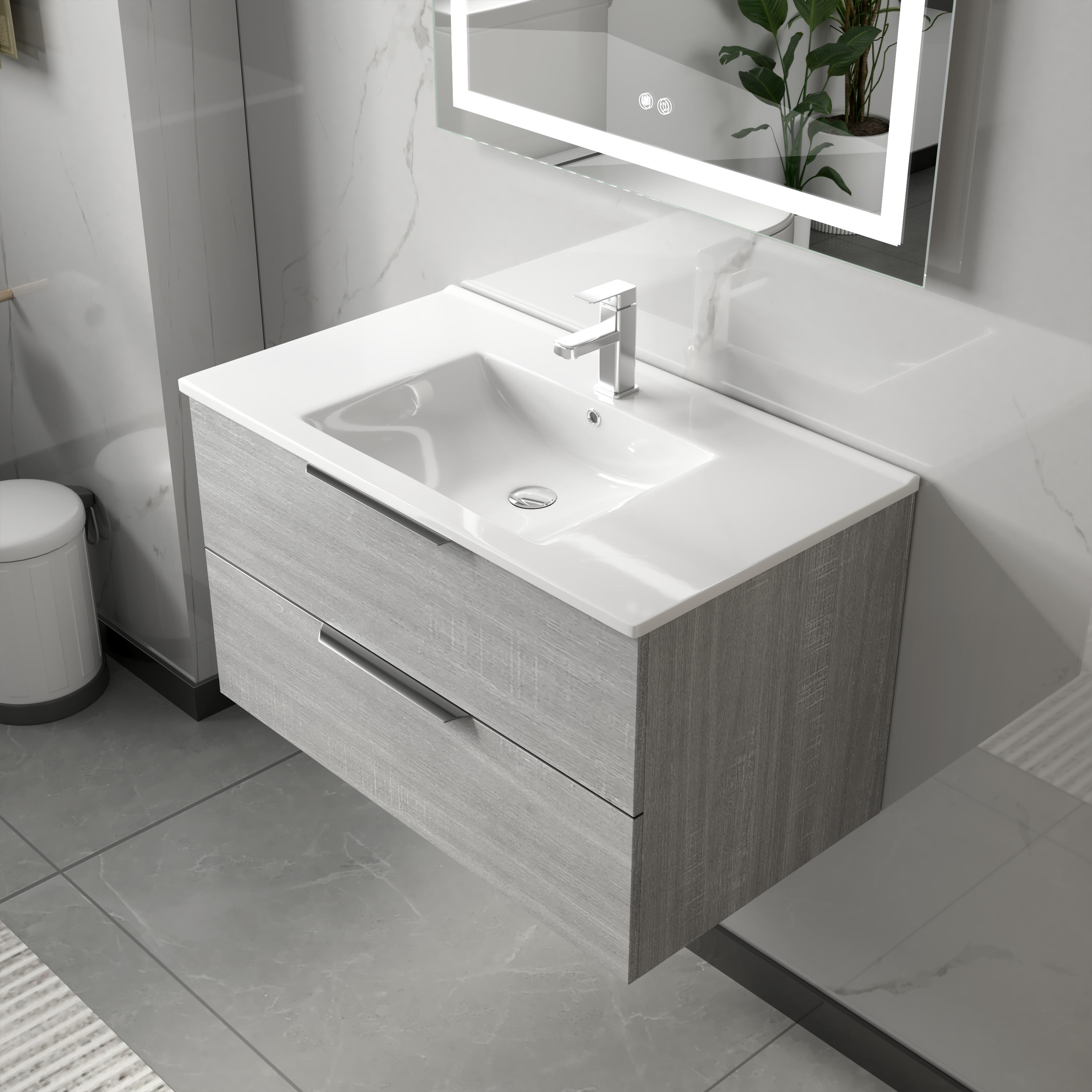 Badezimmermöbel London 90 cm - Betongrau Badezimmermöbel London 90 cm - Betongrau