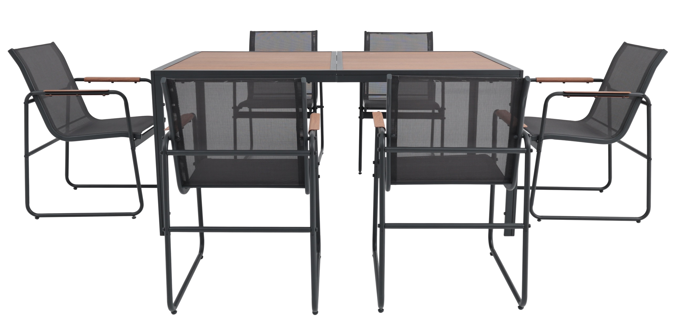 Matgrupp 6 stolar med bord för utomhus Matgrupp 6 stolar med bord för utomhus