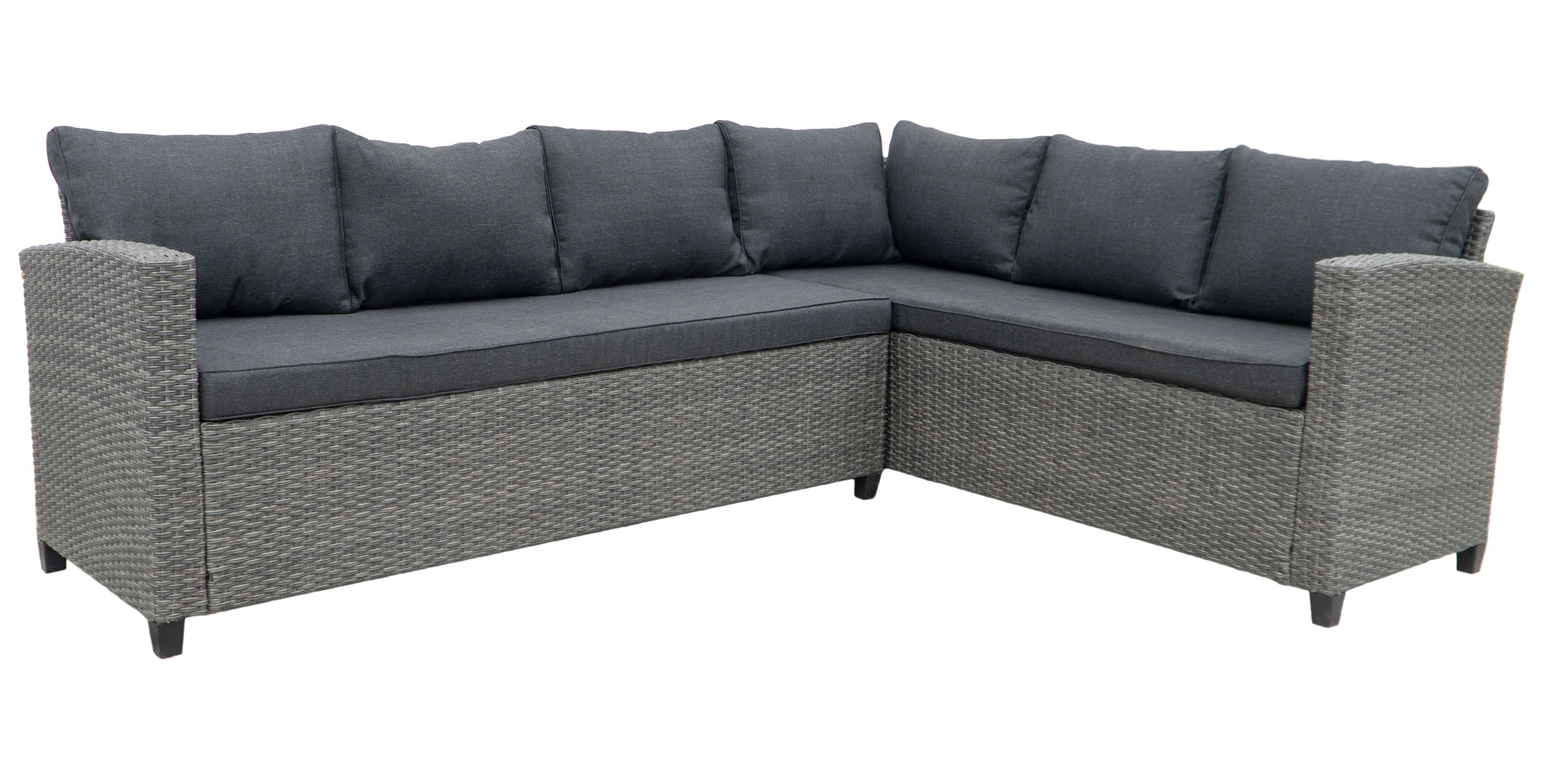 Tor utesoffgrupp med matbord i rotting - Grå konstrotting Tor utesoffgrupp med matbord i rotting - Grå konstrotting