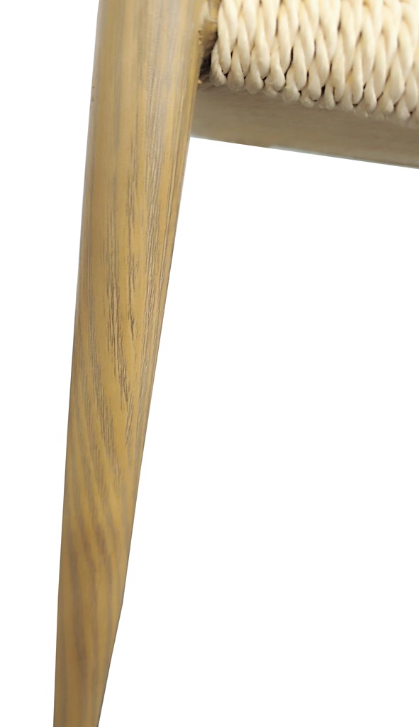 Bella utestol i ek-utseende med beige repsits Bella utestol i ek-utseende med beige repsits