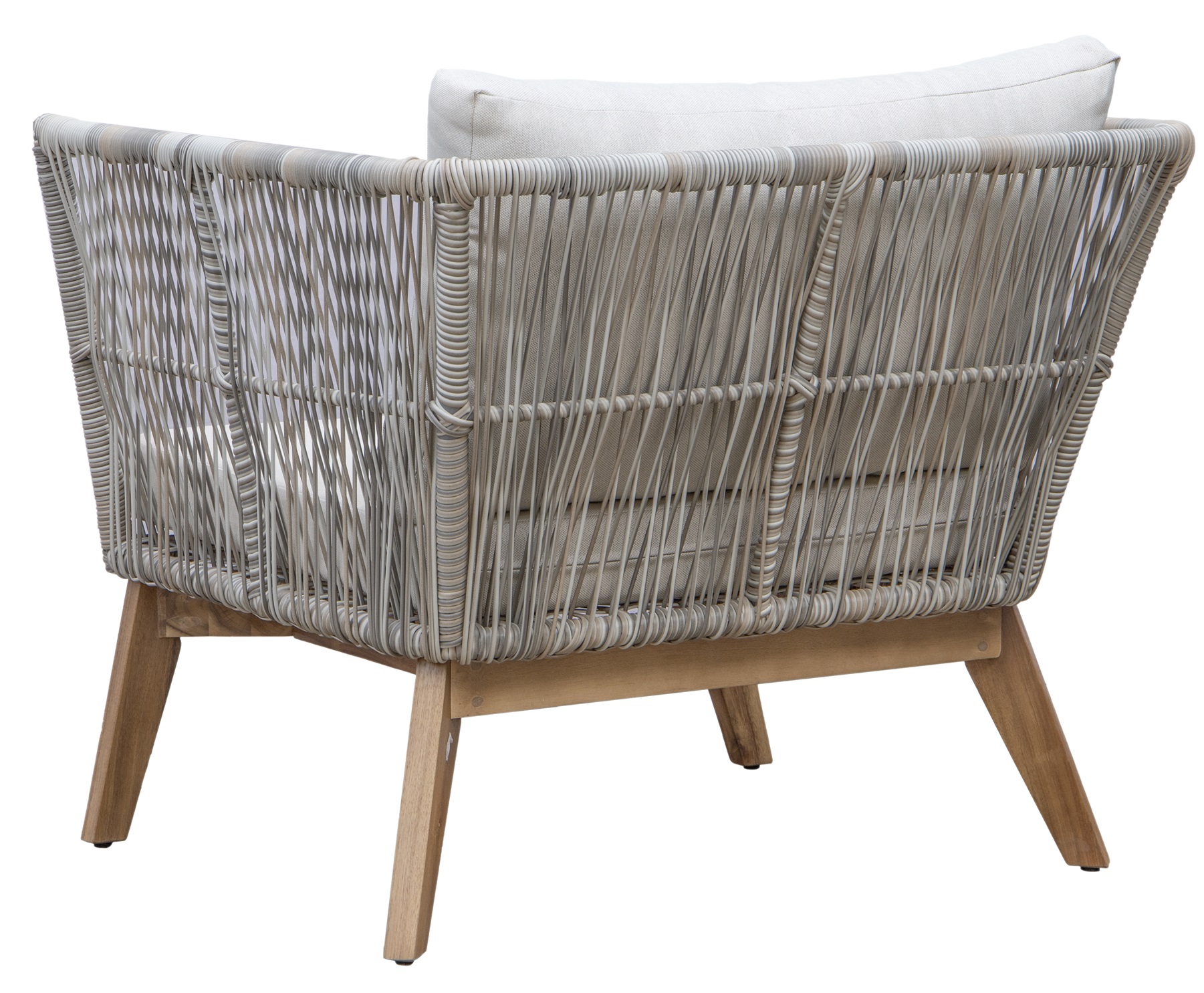 Inez loungegrupp - Grå konstrotting & akacia trä Inez loungegrupp - Grå konstrotting & akacia trä